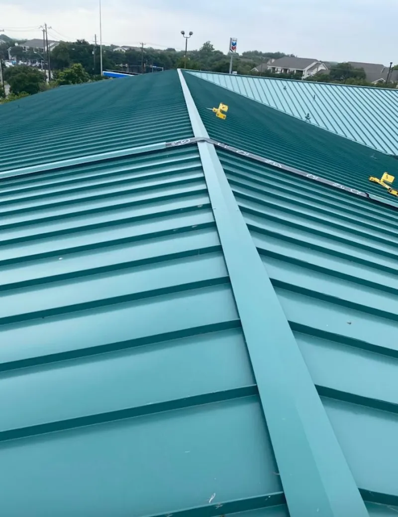 Green commercial metal roof ridge and valley for Metal Roof Repair in Clanton